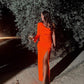 Orange One Shoulder Party Prom Dress Fashion Evening Gown    fg4677