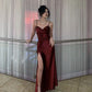 Burgundy Long Prom Dress, Evening Dress      fg5211