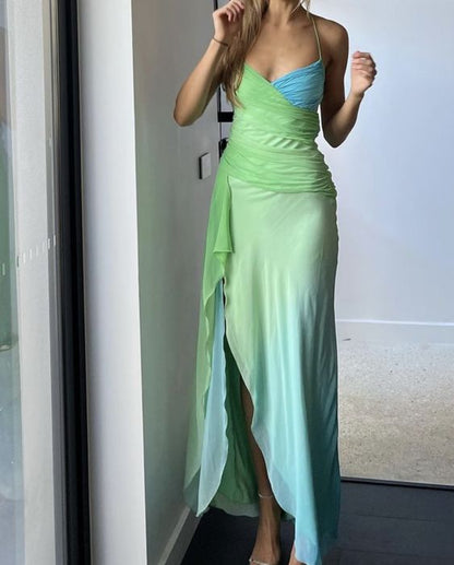 Prom dress vintage ombre dress    fg4395