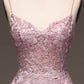 A-Line Spaghetti Straps Long Glitter Prom Dress      fg5181