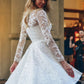 Vintage Lace Long Sleeve A-line Dress Women's Lace Long Sleeve Vacation Dresses      fg4802