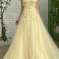 A-line Square Floor-length Sleeveless Open Back Appliques Lace Prom Dress    fg5000