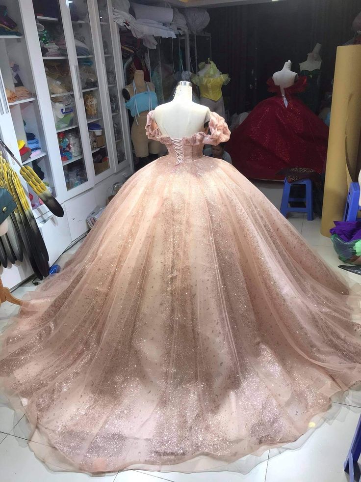 Champagne pink quinceanera dresses best sale