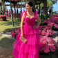 Evening Dress Layered Tulle A Line Prom Dress        fg4814