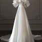 Off the Shoulder Puff Sleeve Pleats Wedding Dress Long Wedding Dress   fg5379