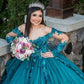 Princess Quinceanera Dresses Lace Applique Sweet 16 Dress Long Sleeves vestidos de 15 Ball Gown Prom Gowns     fg4216