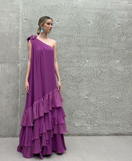 Chic Chiffon Custom Made Ruffles Long Prom Dress      fg3926