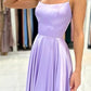 Simple Long Lilac A-line Sleeveless Prom Dresses      fg3785