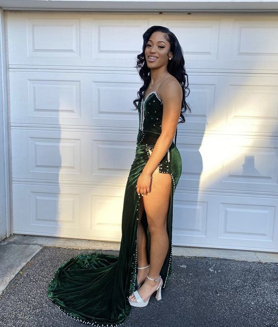 velvet prom dress