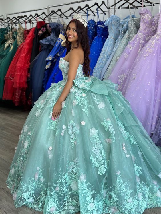 Sage quinceañera dress Ball Gown Party Dress Evening Dress      fg3943