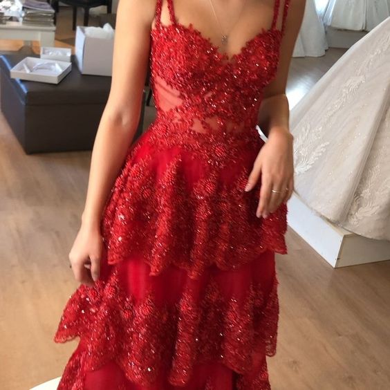 Red Long Prom Dress Formal Party Dress Prom Dress         fg4347