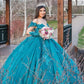 Princess Quinceanera Dresses Lace Applique Sweet 16 Dress Long Sleeves vestidos de 15 Ball Gown Prom Gowns     fg4216