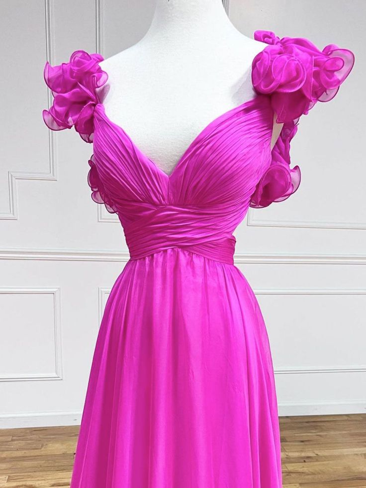 Fuchsia long hot sale formal dress