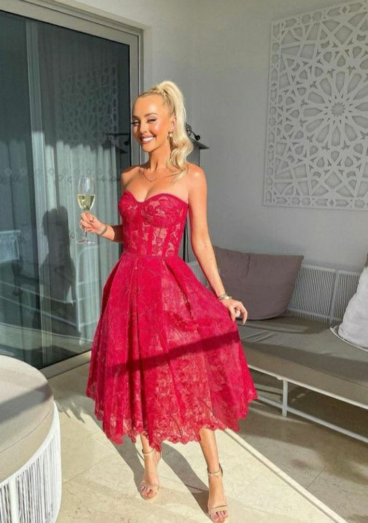 Red Party Dress Lady Fashion Homecoming Gown     fg3692