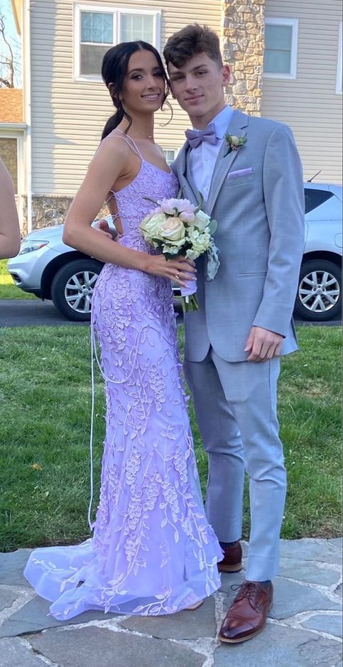 Light purple mermaid hot sale prom dress