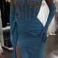 Blue Sparkly Sexy Long Prom Dress Formal Evening Dress    fg7544