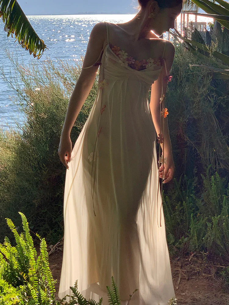 Bohemian Long Beach Dress for Women, Chic and Elegant Outfit with Spaghetti Straps, Princess Evening Gowns       fg6985