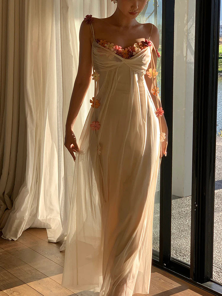 Bohemian Long Beach Dress for Women, Chic and Elegant Outfit with Spaghetti Straps, Princess Evening Gowns       fg6985