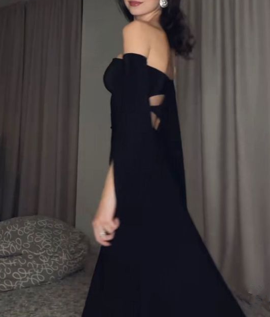 Sexy Black Long Sleeve Formal Dress Evening Dress     fg5877