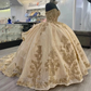 Quinceanera Dresses Sequined Lace Appliques Off Shoulder Lace-up Corset Princess prom vestidos de 15 anos      fg5567