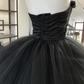 Sweetheart Black Corset Tulle Short Dress Homecoming dress      fg3897