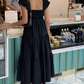 Women's loose summer dress with straps dress, wedding ruffled casual dress     fg5686