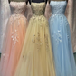 Spaghetti Strap Prom Dress, Elegant Prom Dresses, Lace Applique Prom Dresses      fg4514