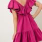 Short Dress V Neck Two Trim Ruffle Hem Dress Homecoming Dress Short Party Dress   fg4266