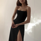 Elegant Sleeveless Ankle-Length Cami Dress For Woman Side Split Sexy Chic Evening Maxi Dress     fg4581