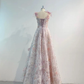 Romantic Pink 3D-Floral Prom Dress Formal Dress pink prom dresses     fg5149