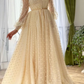 Fashion Prom Dresses Lace Appliques Long Sleeves Evening Gowns A Line Formal Long Special Occasion Party dress    fg5272