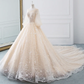 Vintage Long Sleeve Wedding Dresses Sexy Appliques Lace Ball Gown Wedding Dresses     fg5419