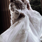 MODERN SWEETHEART SLEEVELESS WEDDING DRESS WHITE 3D FLORAL LACE BRIDAL GOWN    fg5299