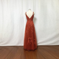 Burnt Orange Lace Tulle Prom Dress      fg5060