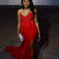 Beaded Mermaid Prom Dress Red Sweetheart Evening Gown   fg7523