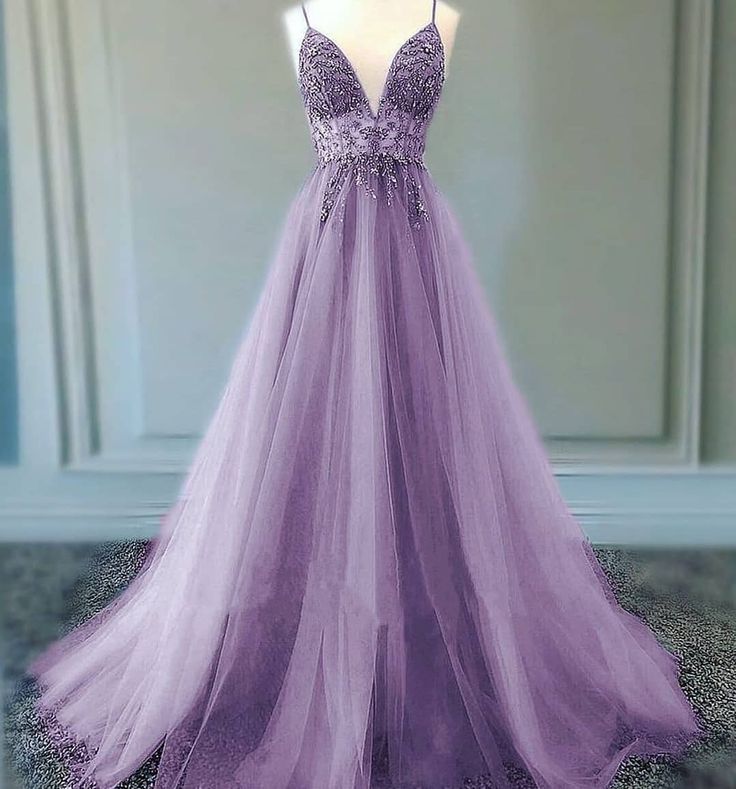 A line Lilac Long Prom Dresses Party Evening Gowns fg3086 – formalgowns