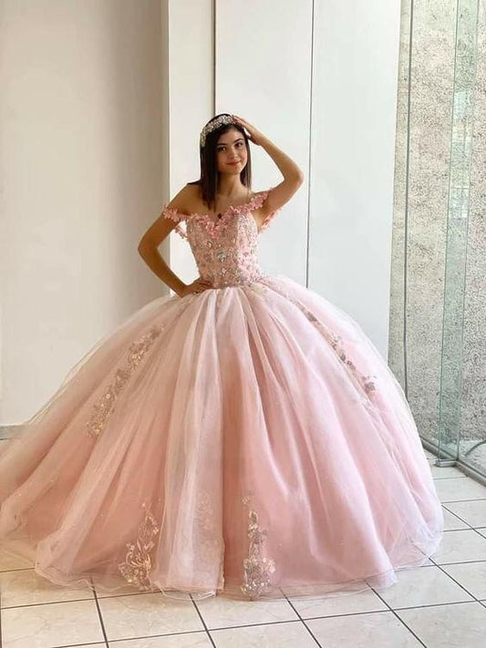 Pink long prom dress A line evening dress    fg1188