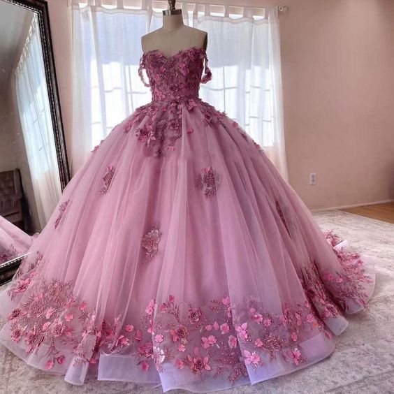 Pink Ball Gown Prom Dresses Long Evening Dresses fg2204 – formalgowns
