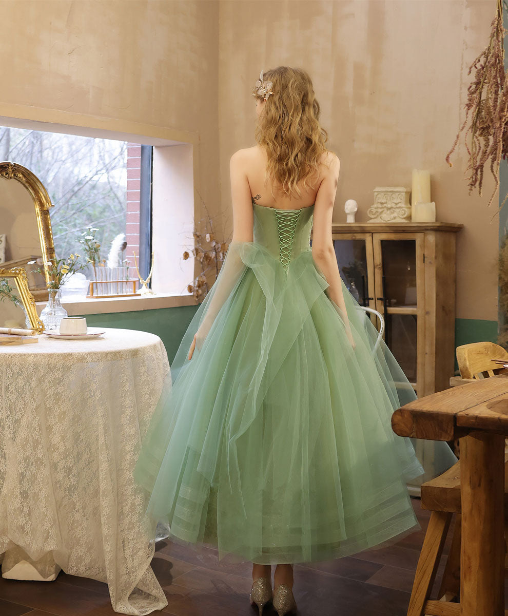 Green shop fluffy dress