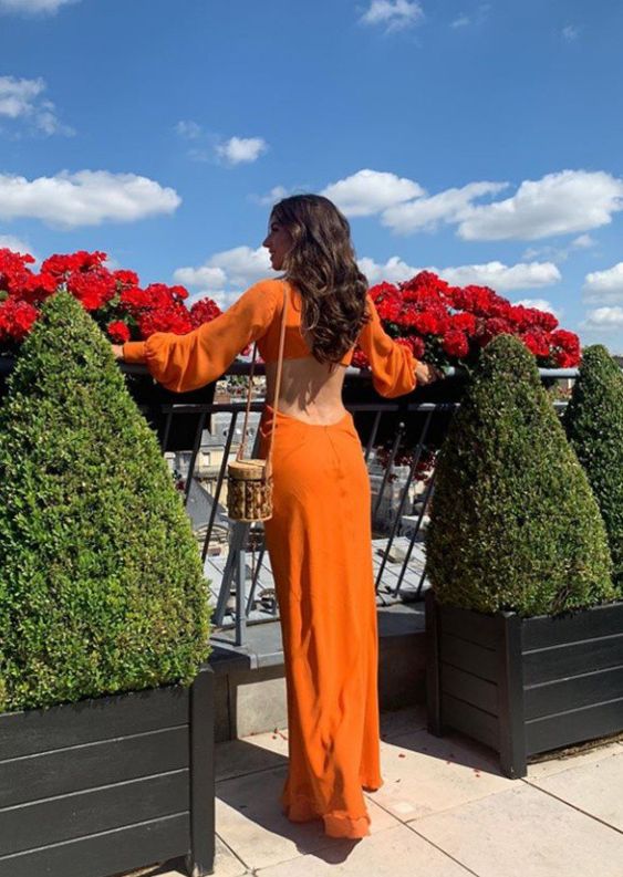 Orange Prom Dress Women Sexy Dresses Elegant Party Dress     fg1979