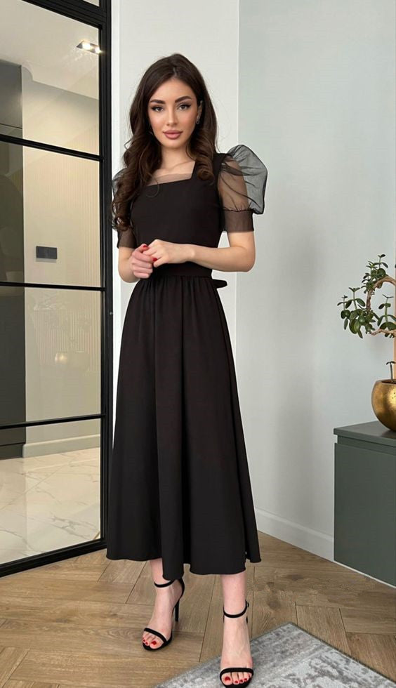 Black a line Party Prom Dresses    fg2519