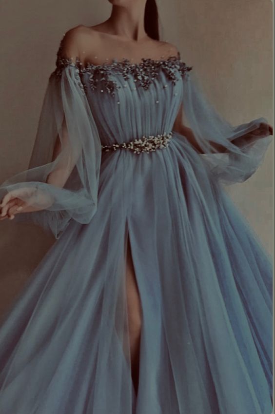 Blue A-line Evening/Prom Dresses fg1677 – formalgowns