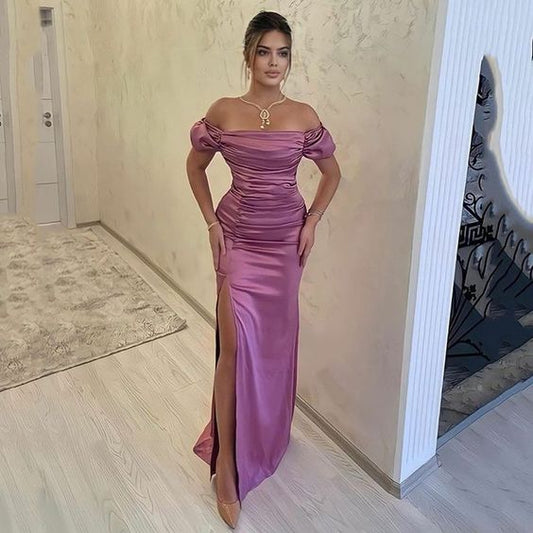 Off The Shoulder Evening Dress Long Prom Dresses     fg1153