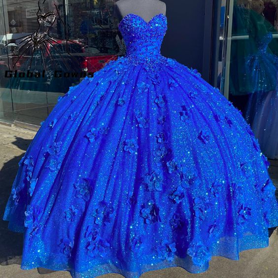Ball Gown Prom Dresses, Hand Made Flowers Evening Dresses, 3d Flowers ...
